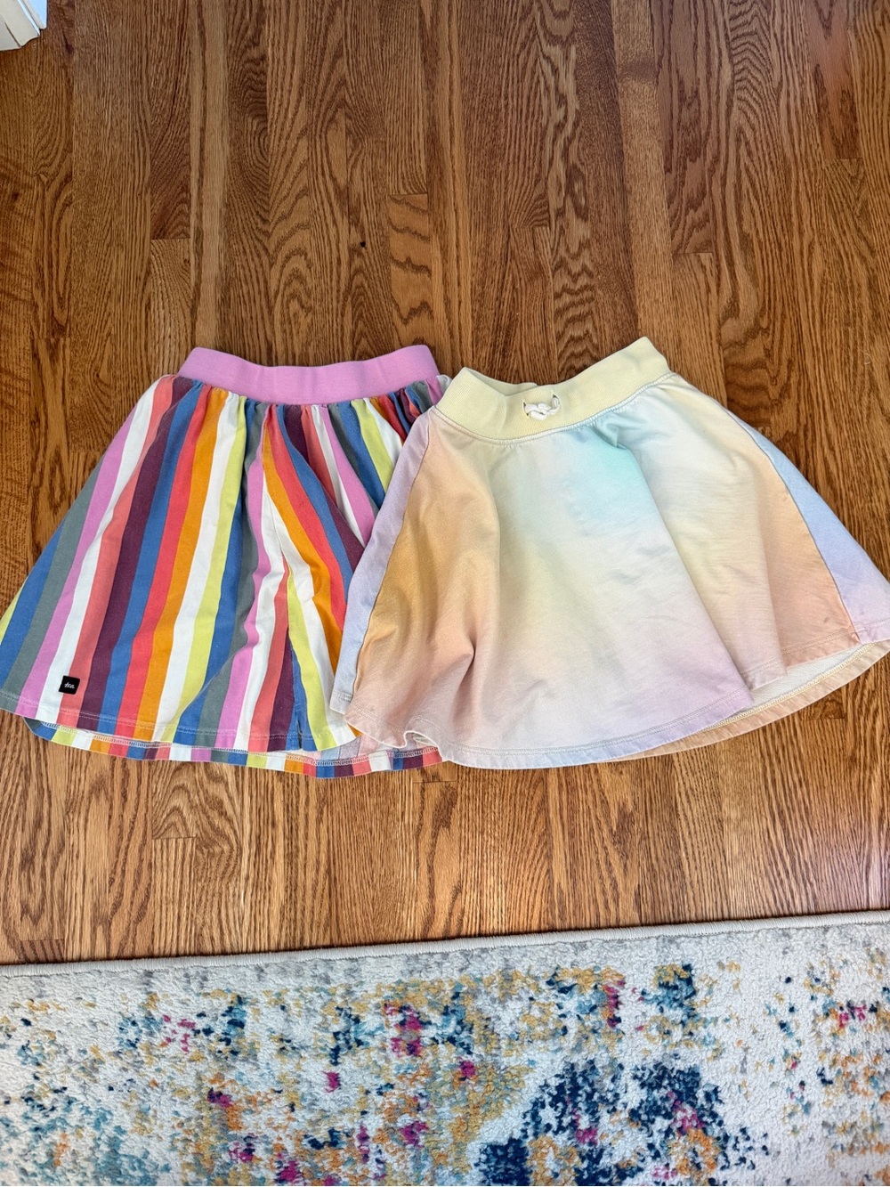 Tea Collection Girls Rainbow Stripe & Rainbow Ombre Pastel Skirt & Skort Size 7